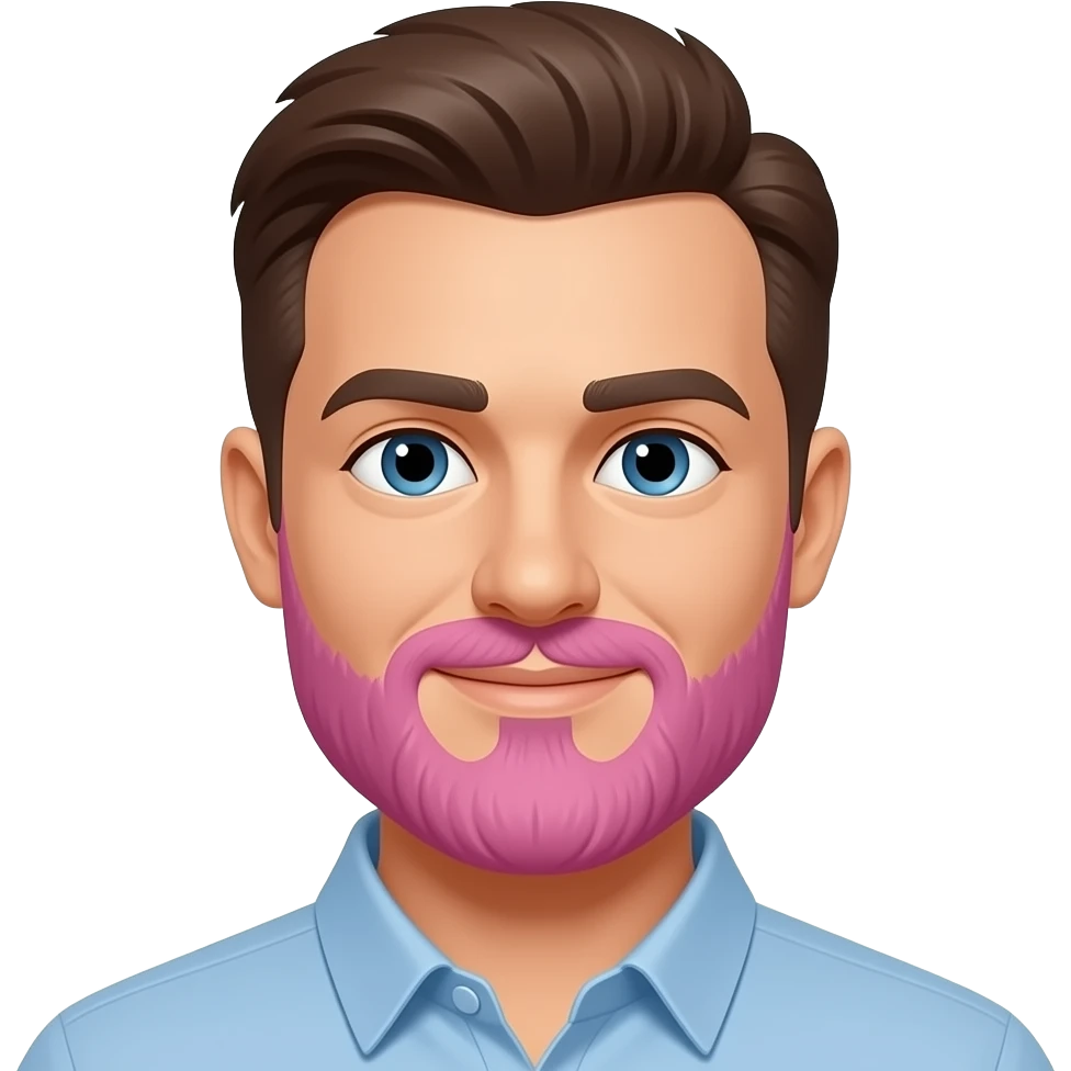 man with pink beard emoji