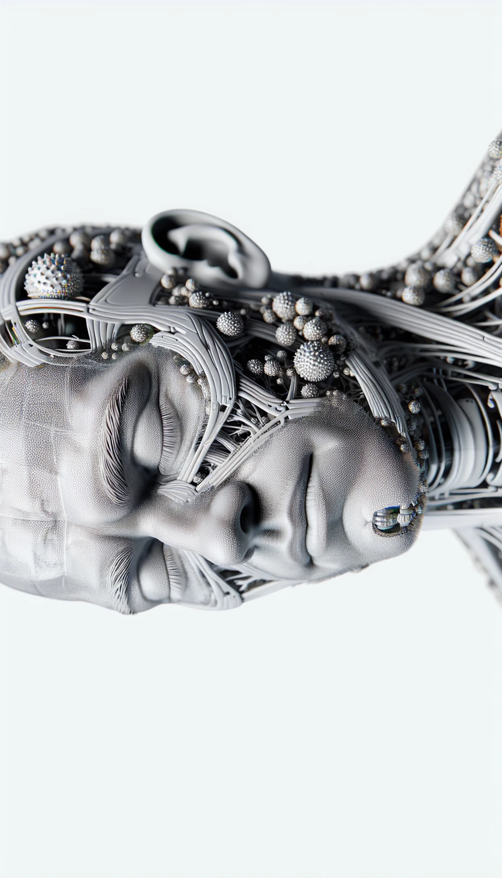 corpo umano anatomico a corpo intero con ginocchia visibili, con occhi chiusi sereno e in perfetta salute , isolato su sfondo bianco, iperrealistico 4k emoji
