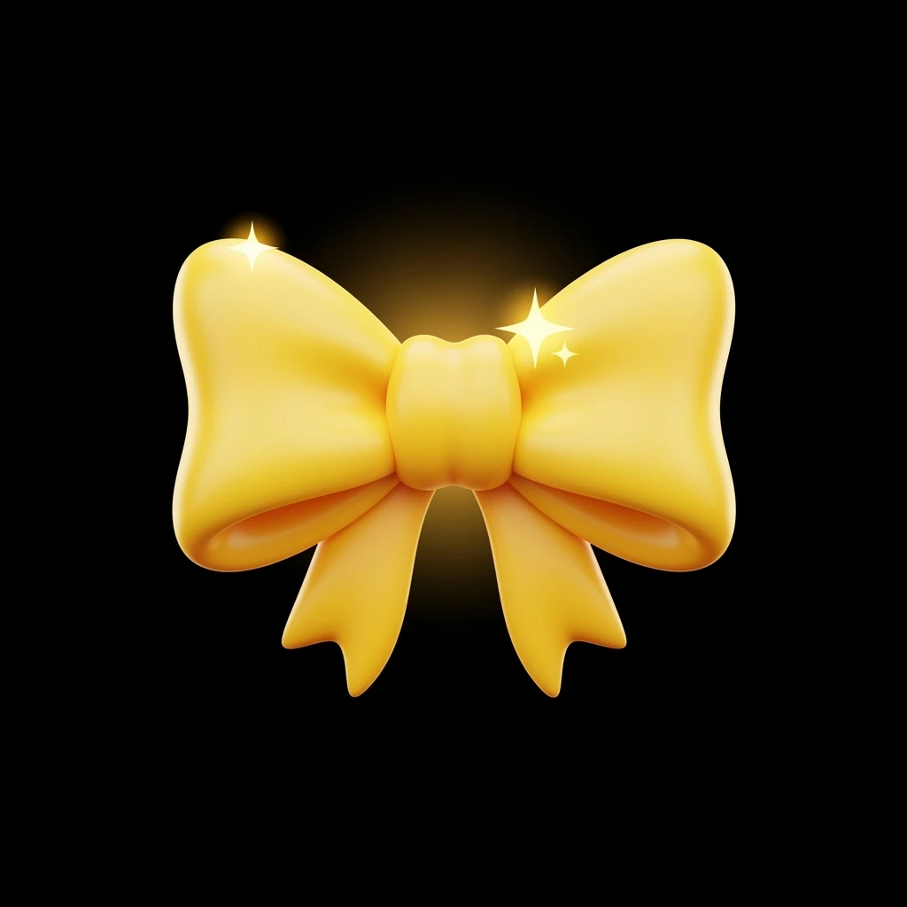 cute and shiny yellow bow emoji emoji