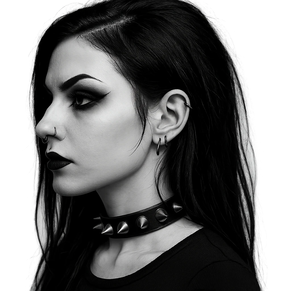 goth black white profile pic 3d  , remove background  emoji