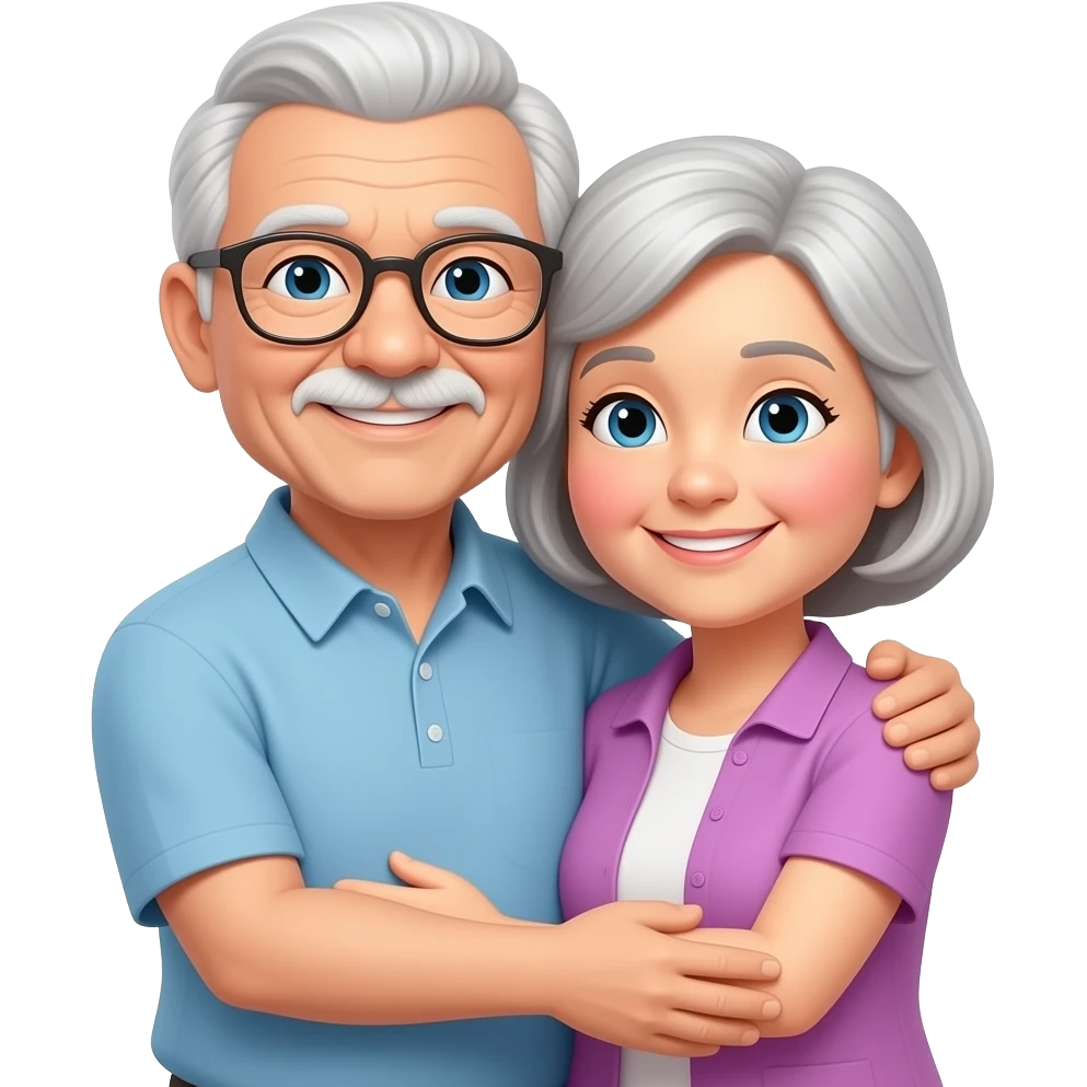 old people hug each other emoji