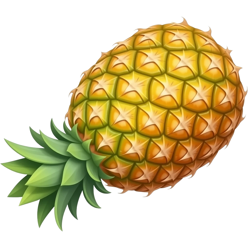 A pineapple flipped 180 degrees clockwise around the x axis emoji