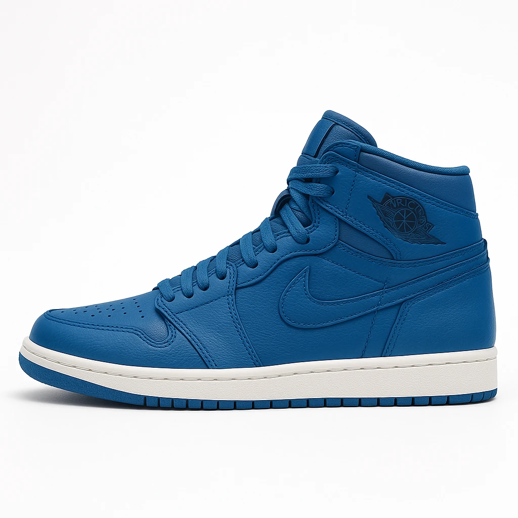 a blue Air Jordan sneaker, detailed, iconic silhouette, clean background emoji