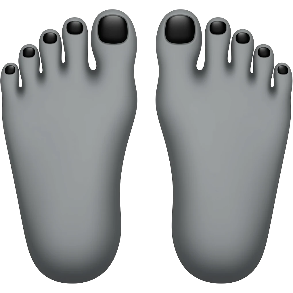 Gray feet with black toenails emoji