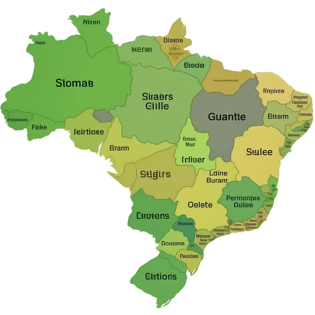 Mapa do Brasil mostrando todos os estados do Brasil emoji