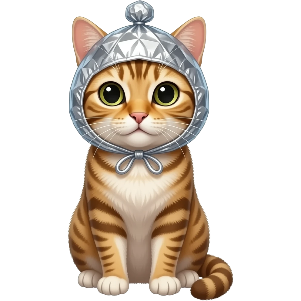 cat wearing tin foil hat emoji