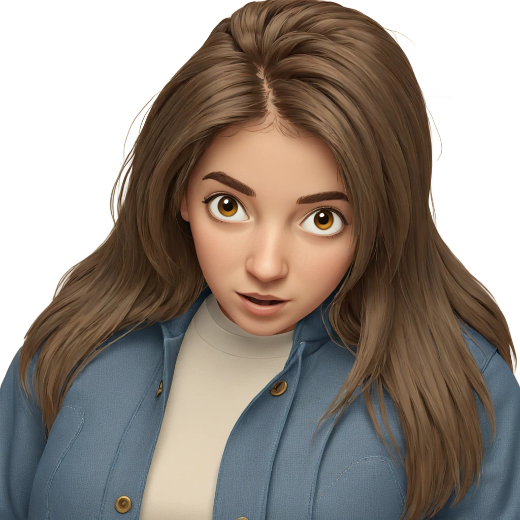 girl with brown hair portrait emoji