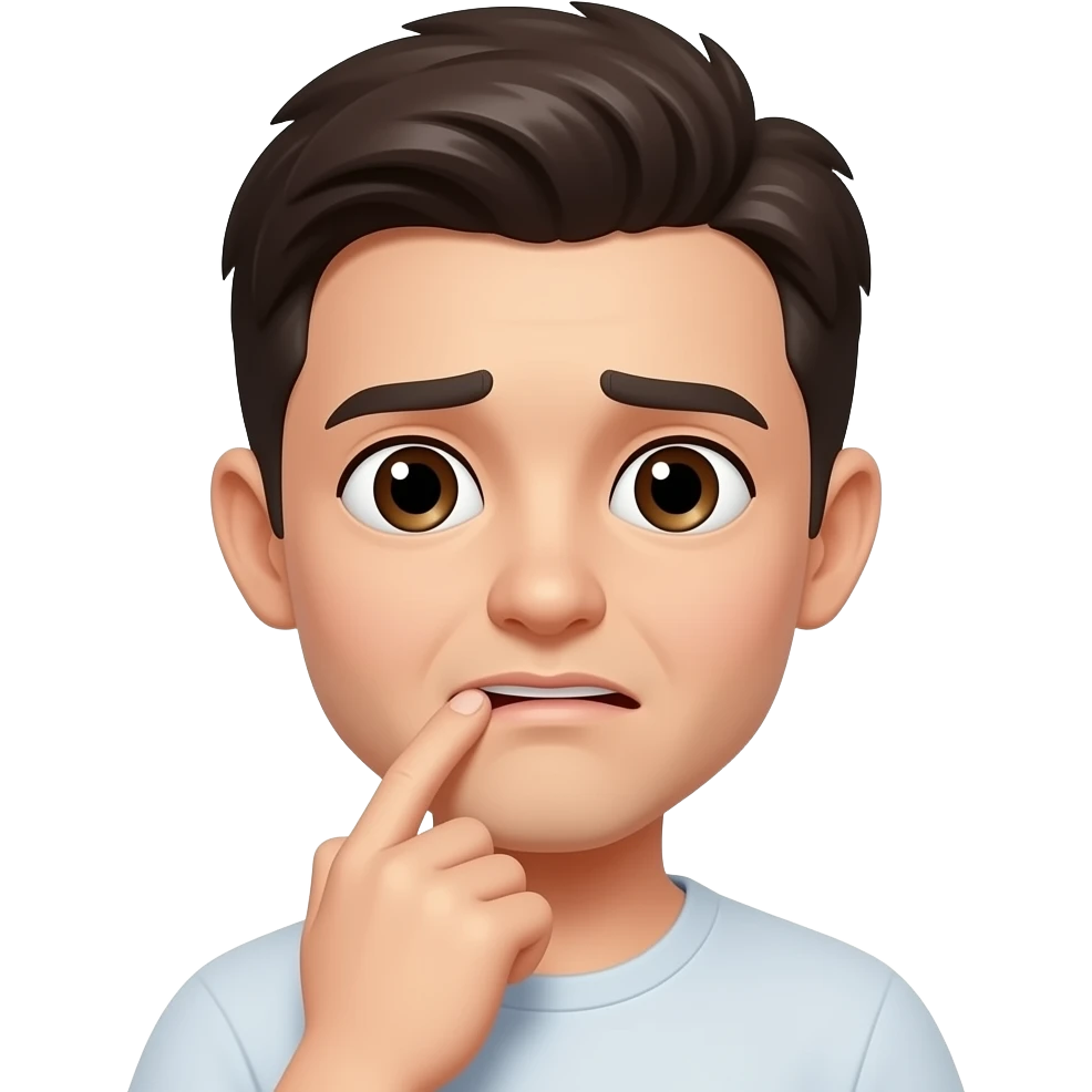 shy emoji biting finger emoji