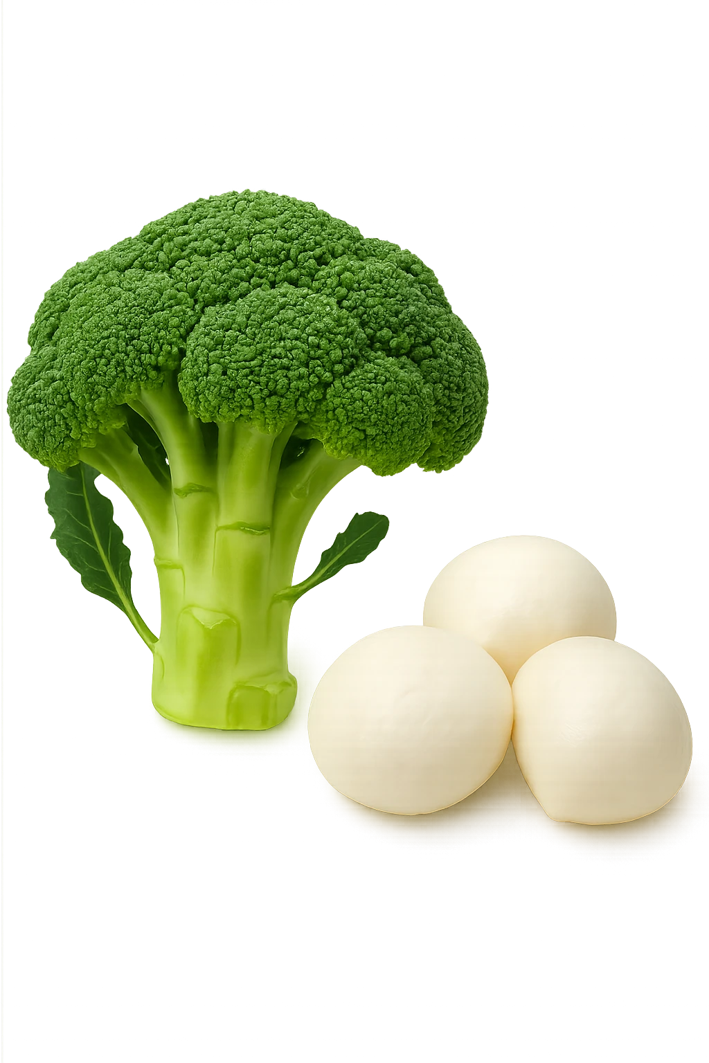 broccoli accanto a mozzarelle emoji