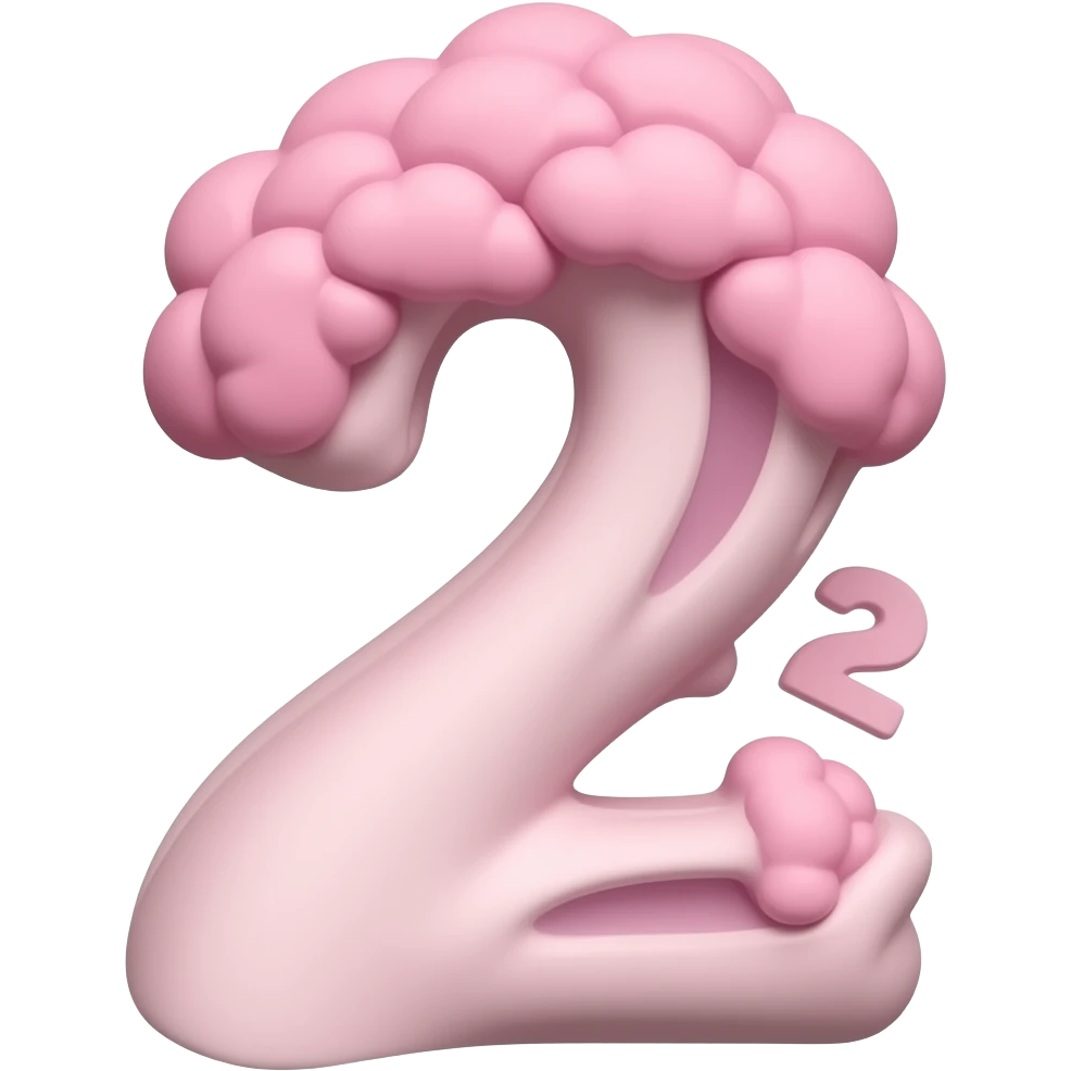 Cauliflower number shape pink emoji