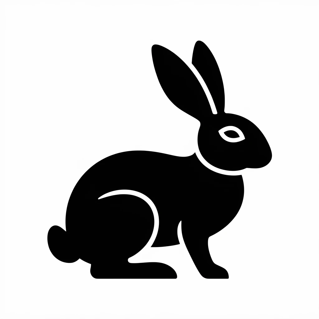 Rabbit icon black silhouette emoji