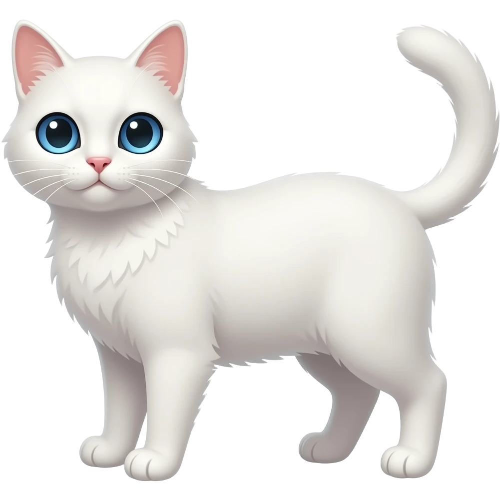 Mavi gözlü beyaz kedi emoji