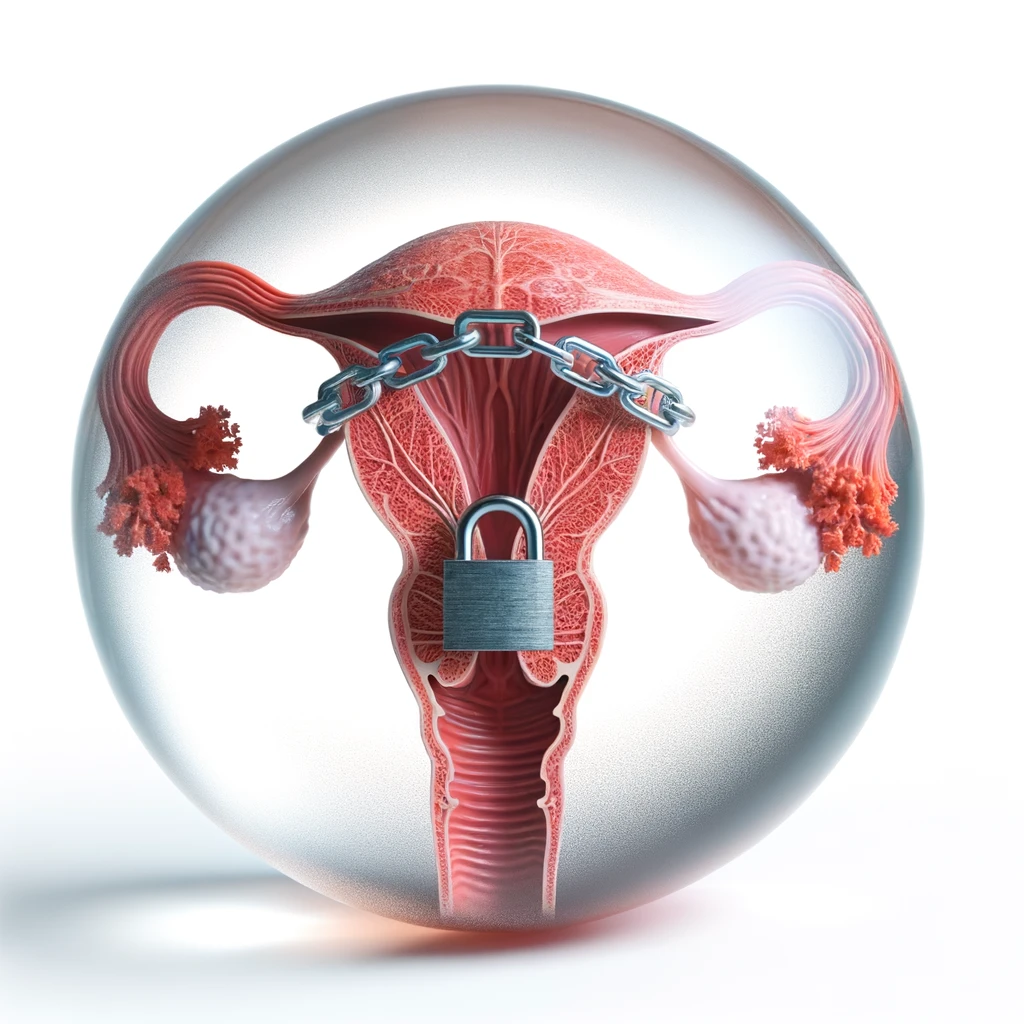 corpo umano anatomico di una donna con diaframma in evidenza, diaframma chiuso da catena e lucchetto, iperrealistica 4k, sfondo bianco emoji