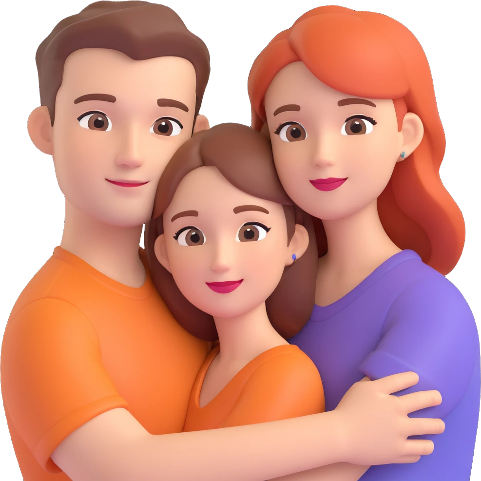 couple posing, close up pose, living room background emoji