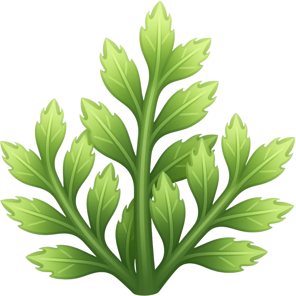 crea un emoji de un alga marina vertical, pro solo una, no varias , pero mas delgadahojas emoji