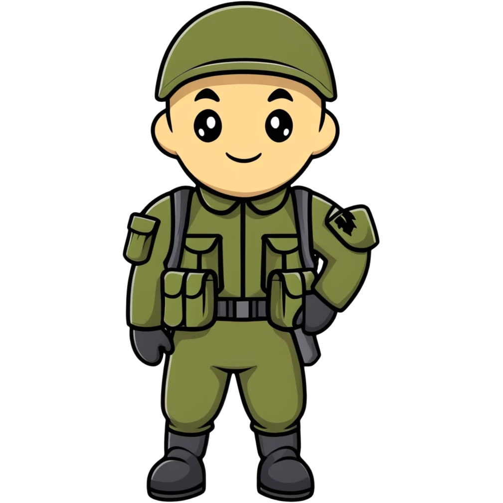 cool soldier character emoji