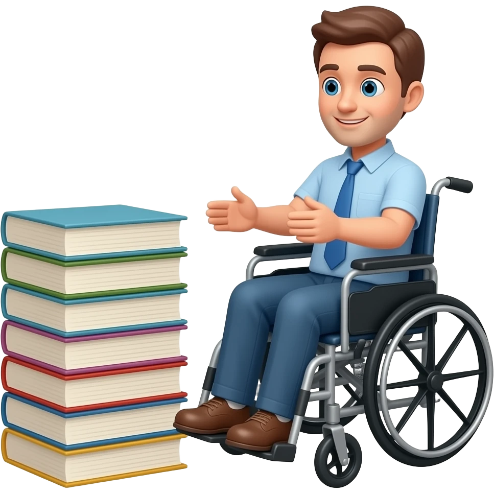 Combinaison 📚👨‍🦽💆 emoji