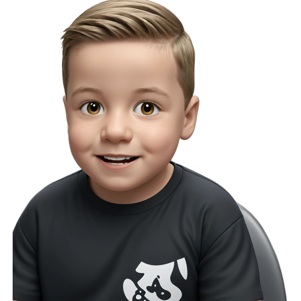 boy in black shirt smiling emoji
