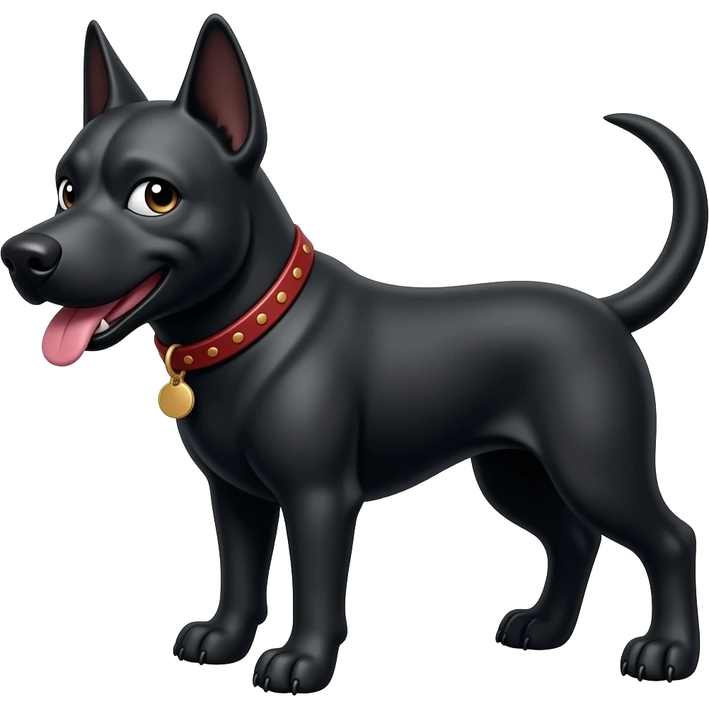 make a black evil dog emoji