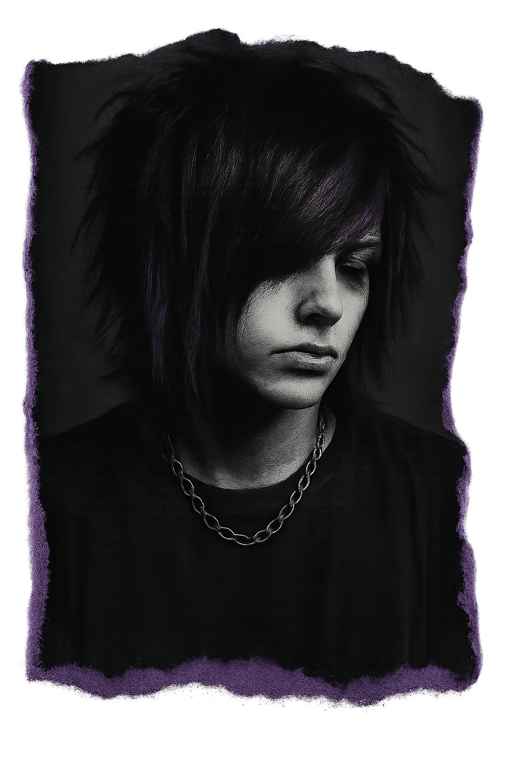 emo style black and purple torn photo emoji