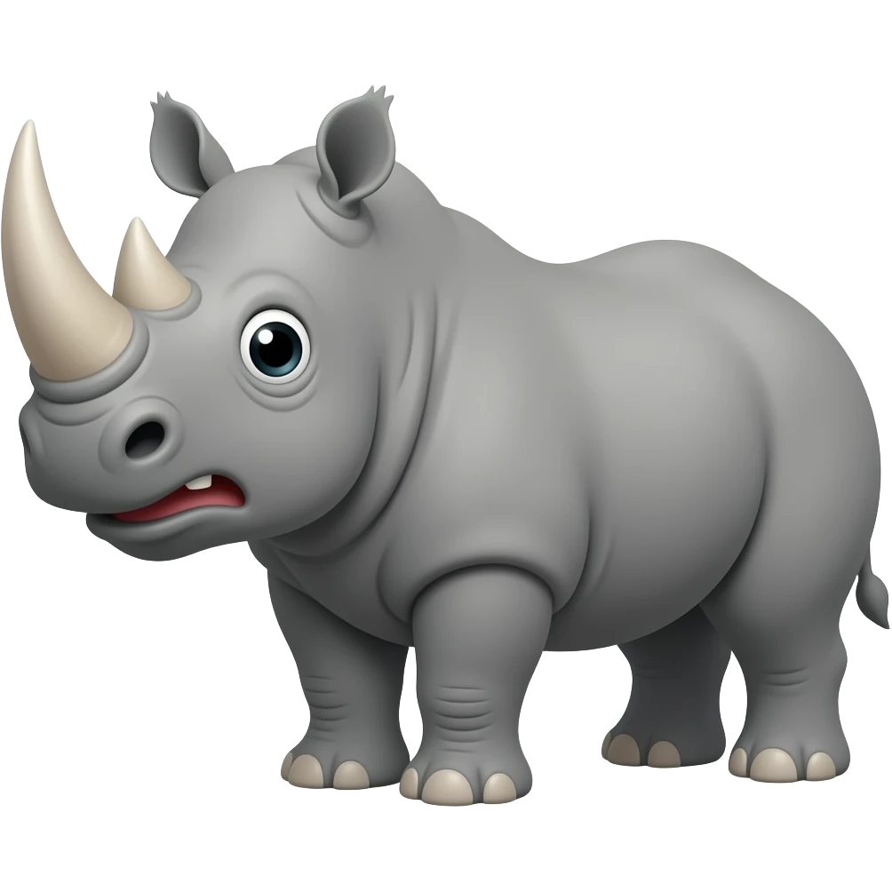 Cartoon rhino grunting emoji