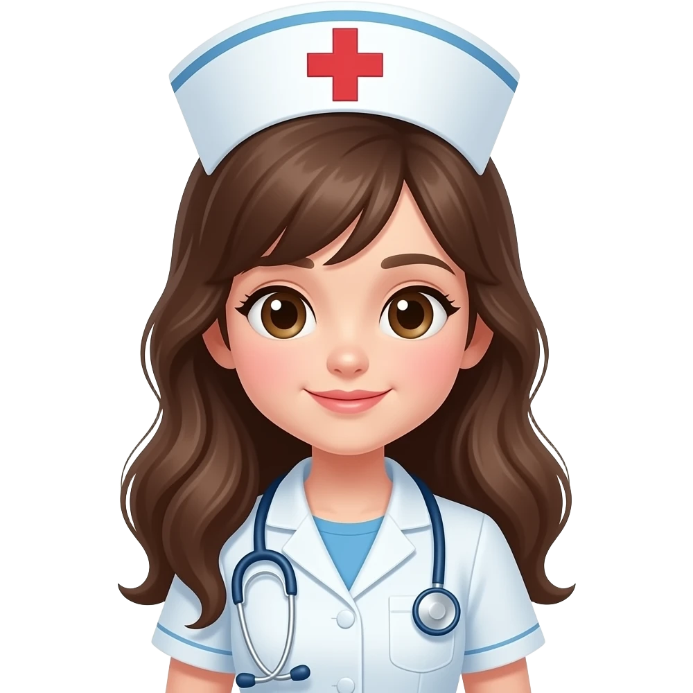 cute girl nurse with long hair emoji