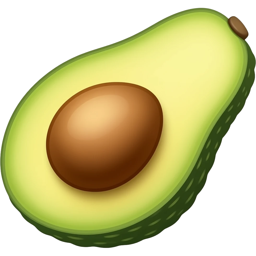 Create 4 avocado emojis, 3 with a seed and 1 without. emoji