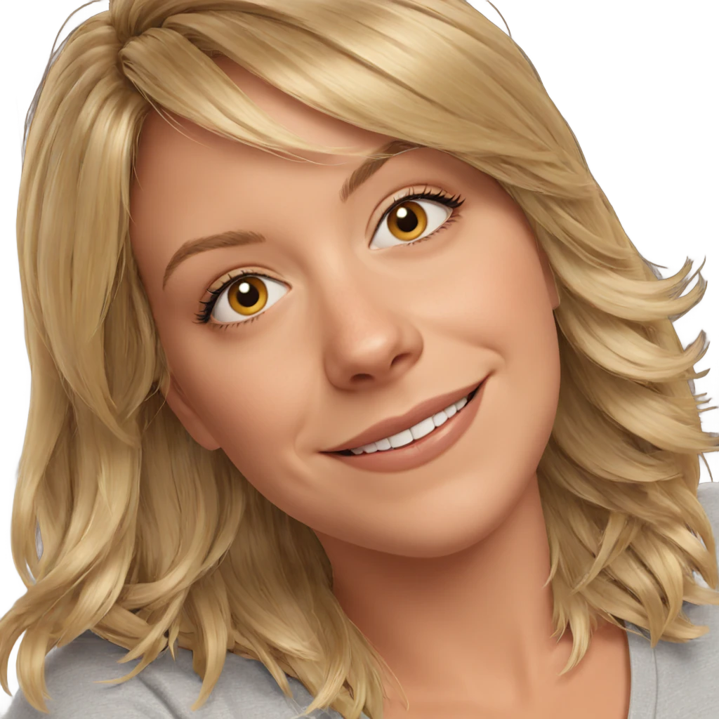 blonde girl portrait smiling emoji