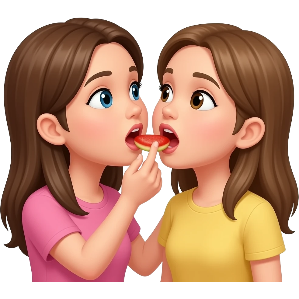 A girl eating another girl out emoji