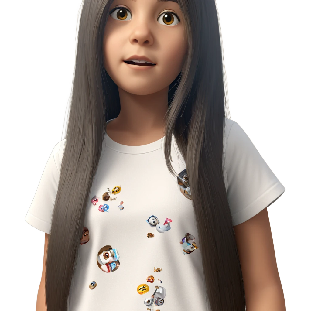 realistic girl in white shirt emoji