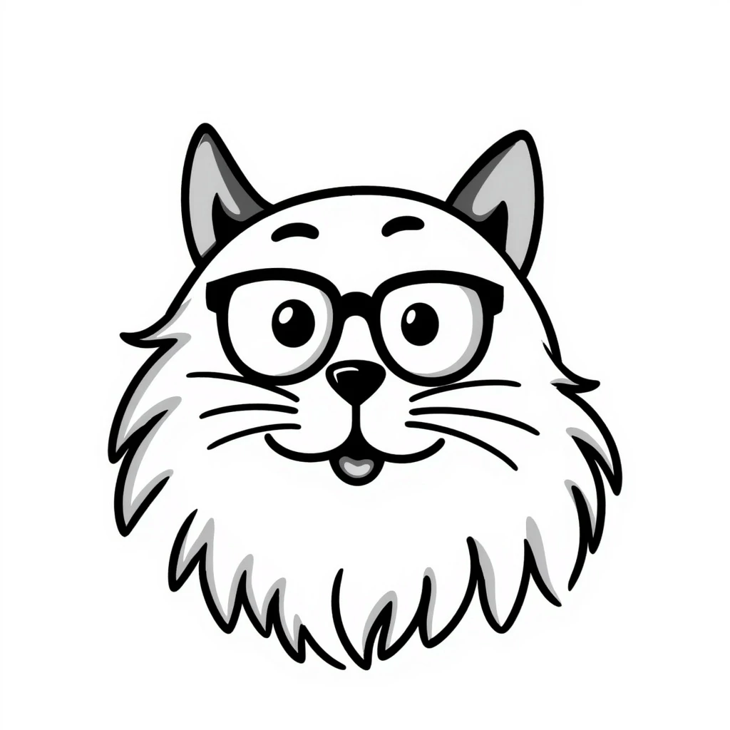 cat with glasses and beard emoji