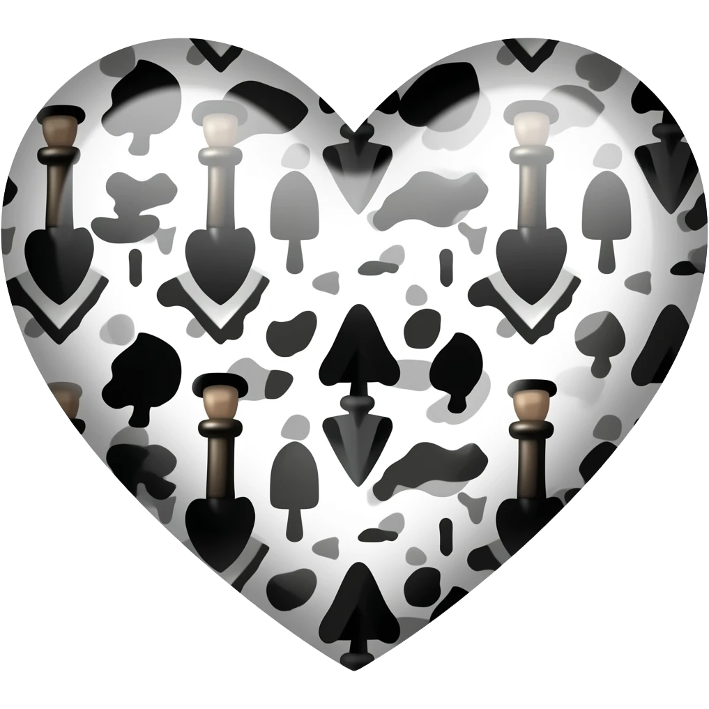 🤍 but cow print and little spades as the black parts emoji