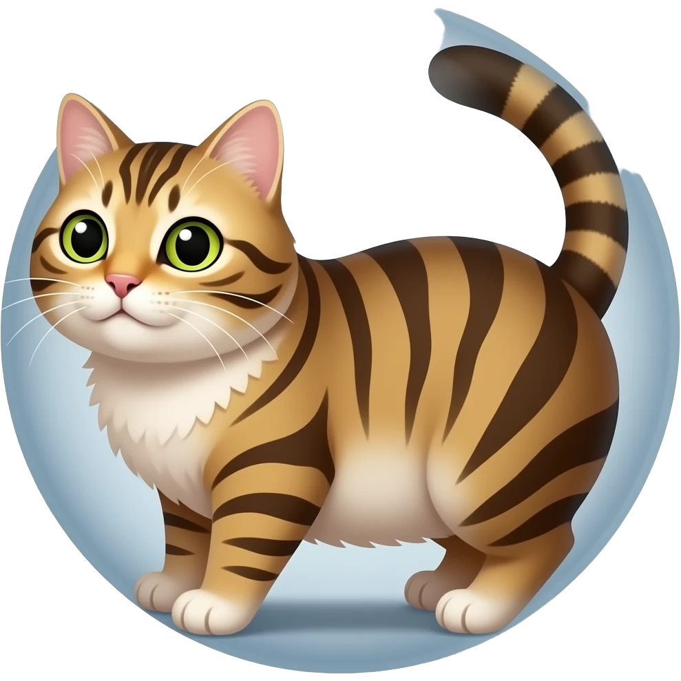 tabby cat in ball shape emoji