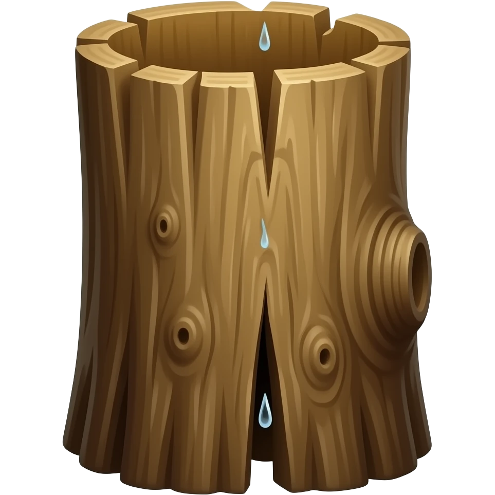 a crying tree trunk emoji