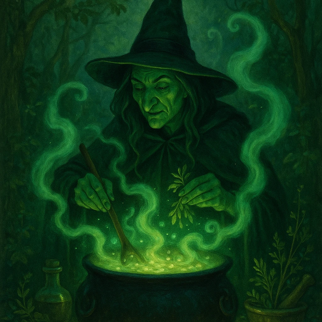 green witch cooking potion emoji