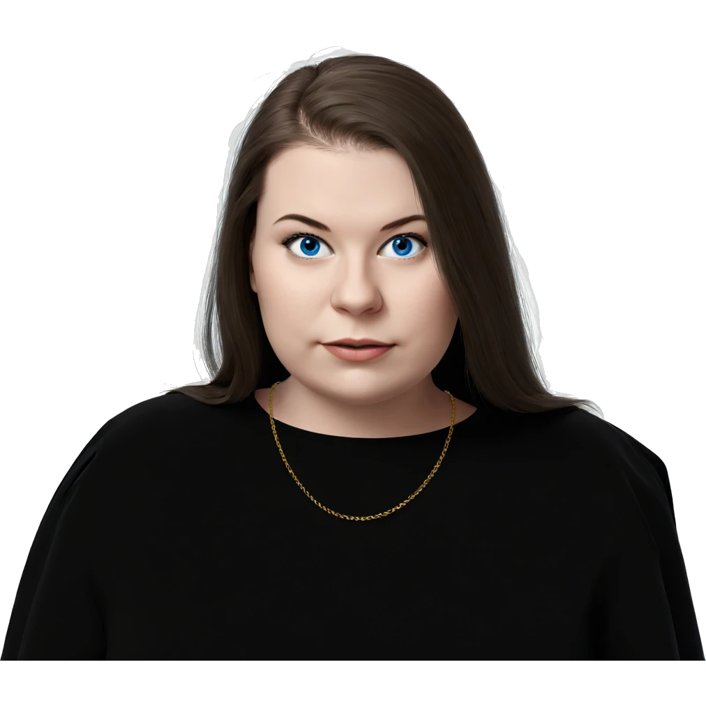 blue eyed girl in black emoji