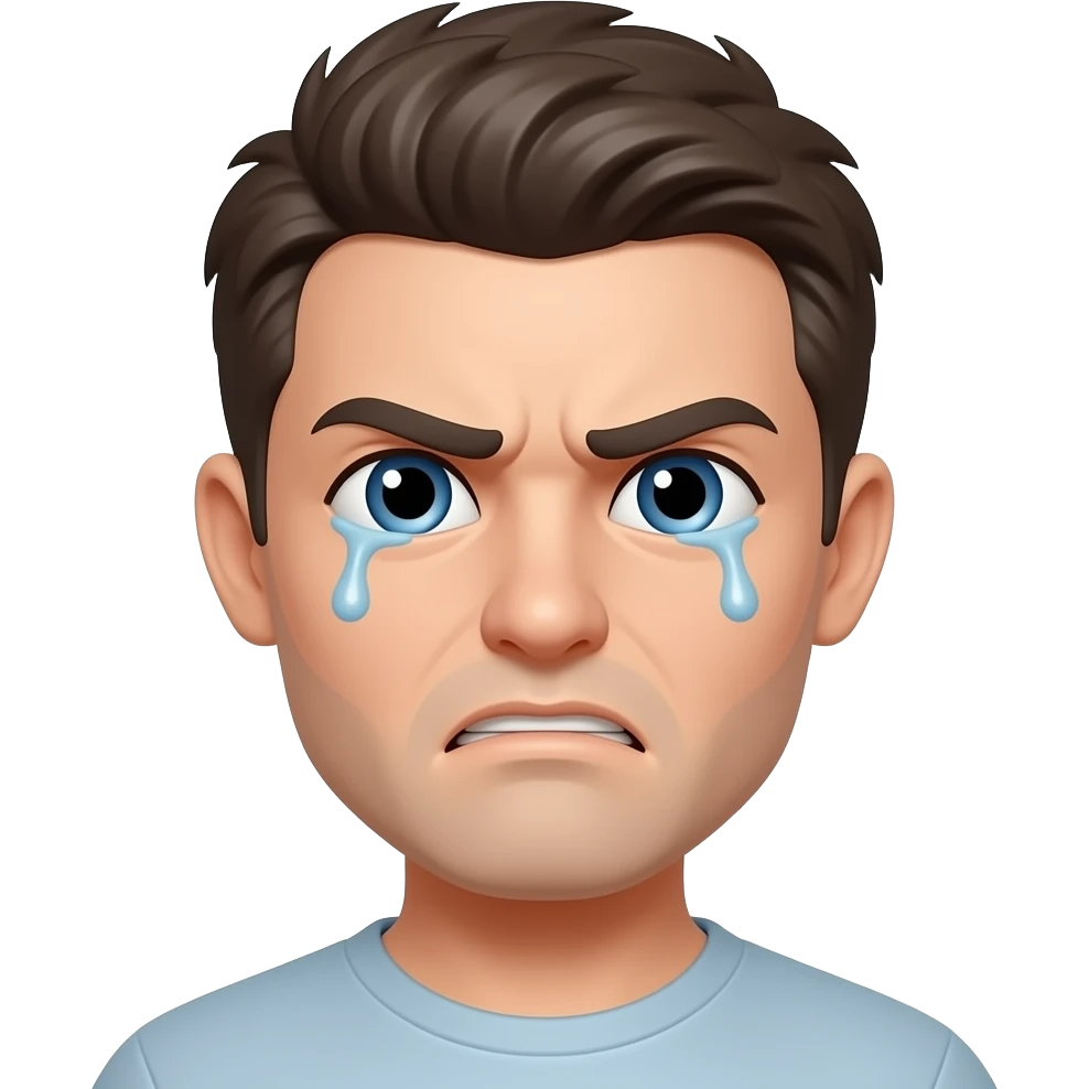 Shock sad emoji with crying angrh eyes emoji