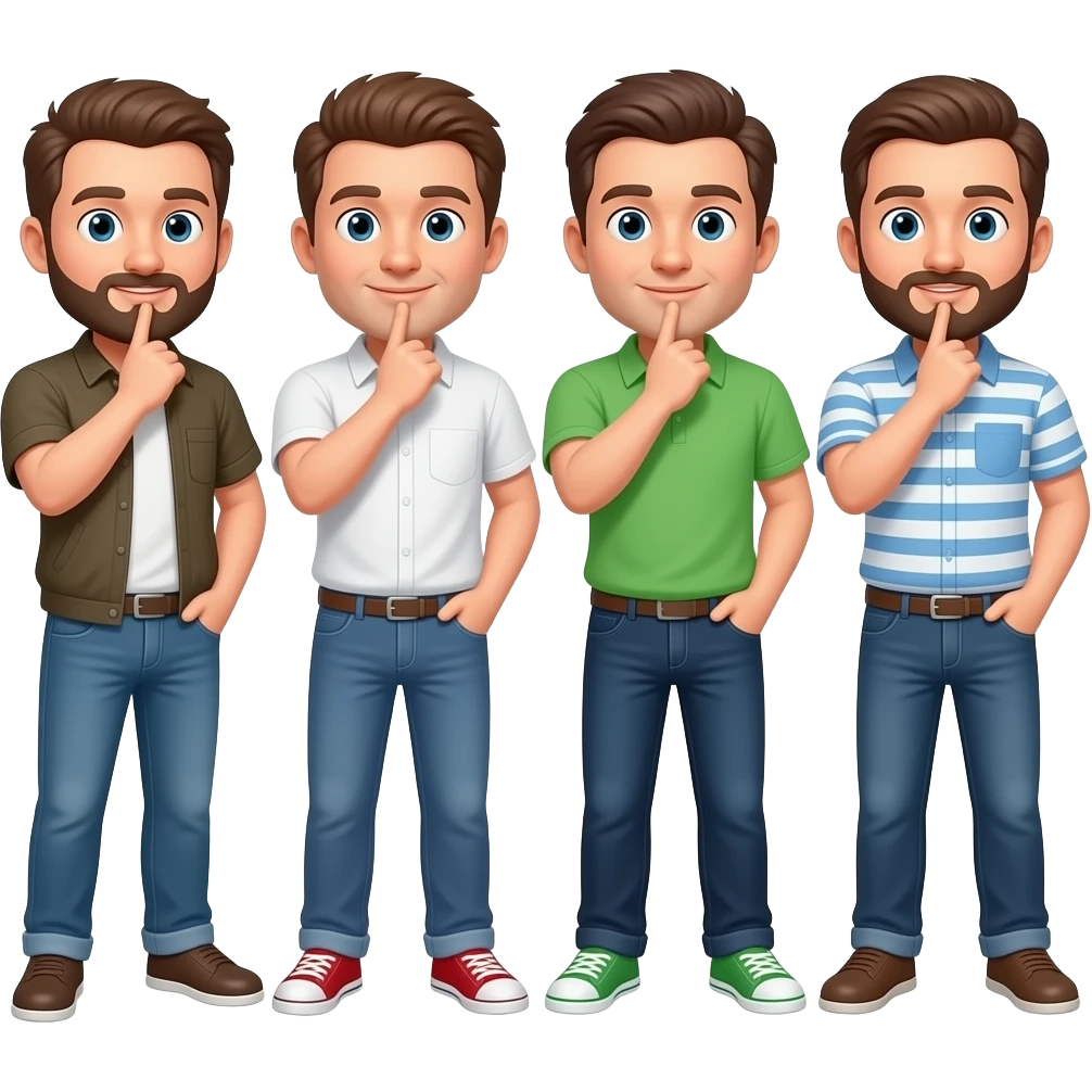 Four big guys jerking off emoji