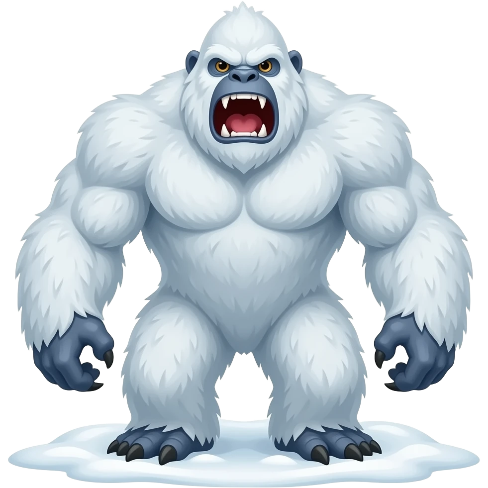 Beast Mode Yeti Snow Upperbody Roar emoji