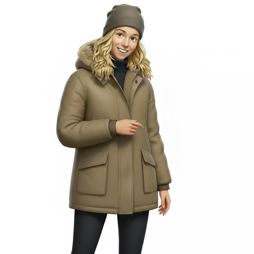 нарисуй точно такую же девушку, в полный рост и пусть одну руку она держит перед собой emoji