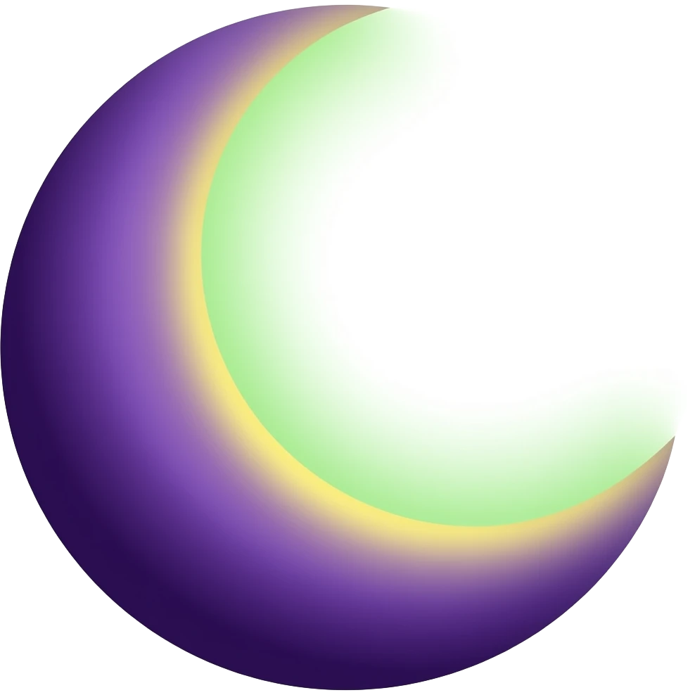 Contraction (🌑): “Dark purple new moon with subtle golden yellow crescent edge and faint green mist, contraction symbol, elegant flat mystical style” emoji