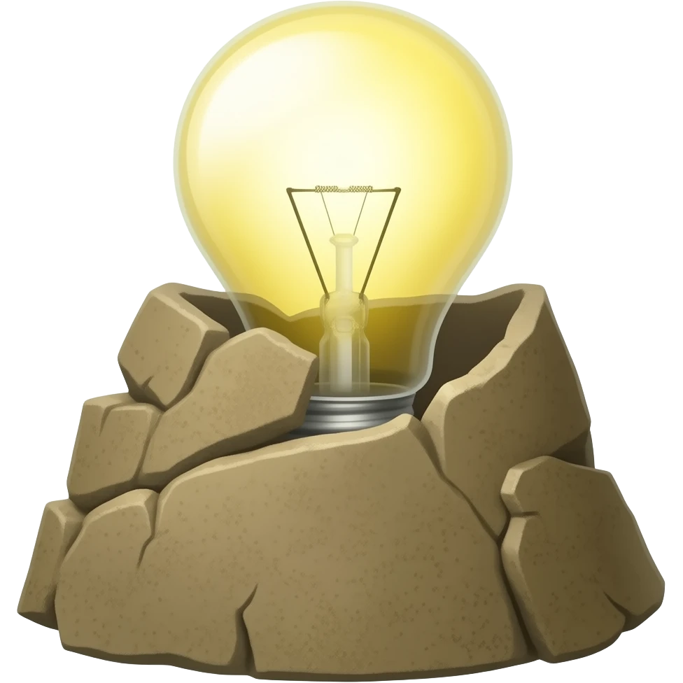 Stone age light bulb emoji