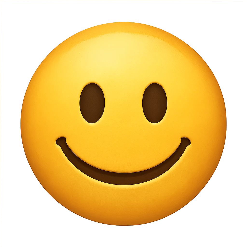 yellow face with smiling expression emoji, digital illustration emoji