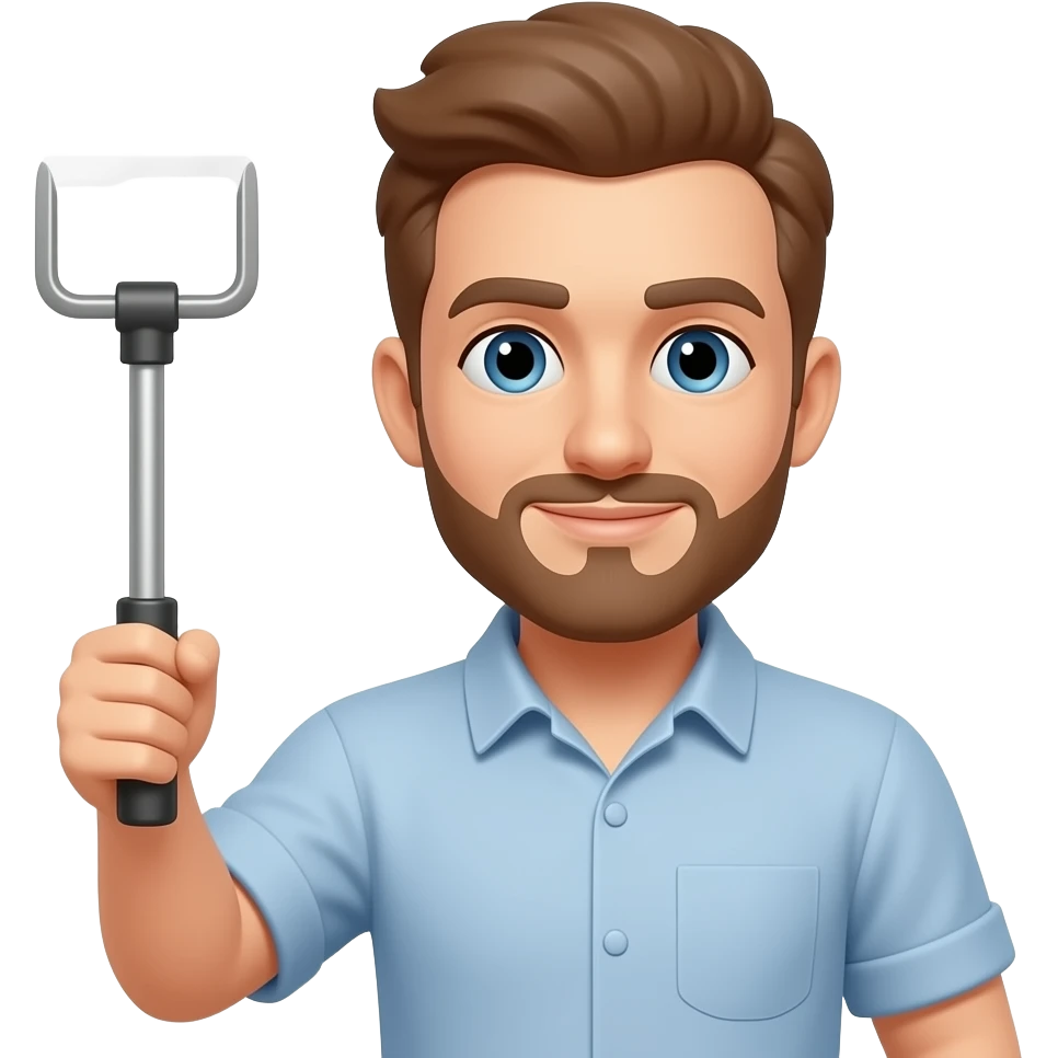 Flat emoji of person with metaldetector. It has te be the same als emoji in whatsapp emoji