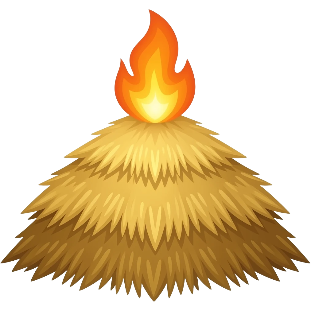 Haystack with Flames emoji