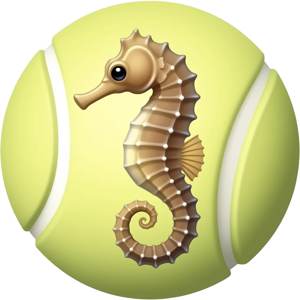 Seahorse on tennis ball emoji