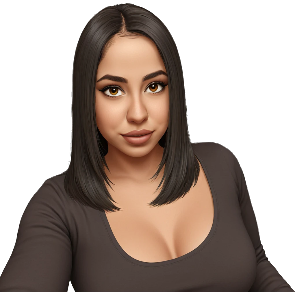 realistic indoor portrait of girl emoji