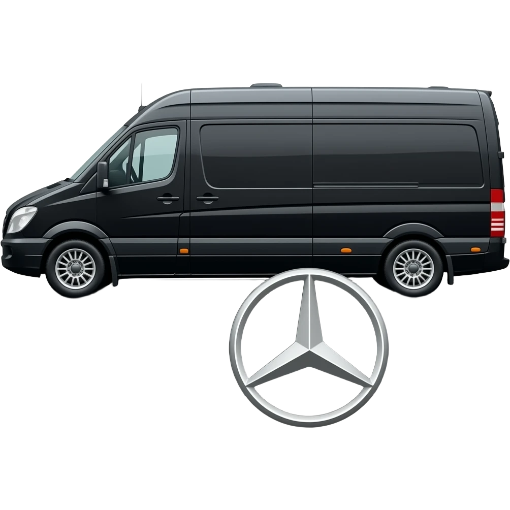 Black Mercedes-Benz Sprinter side view emoji