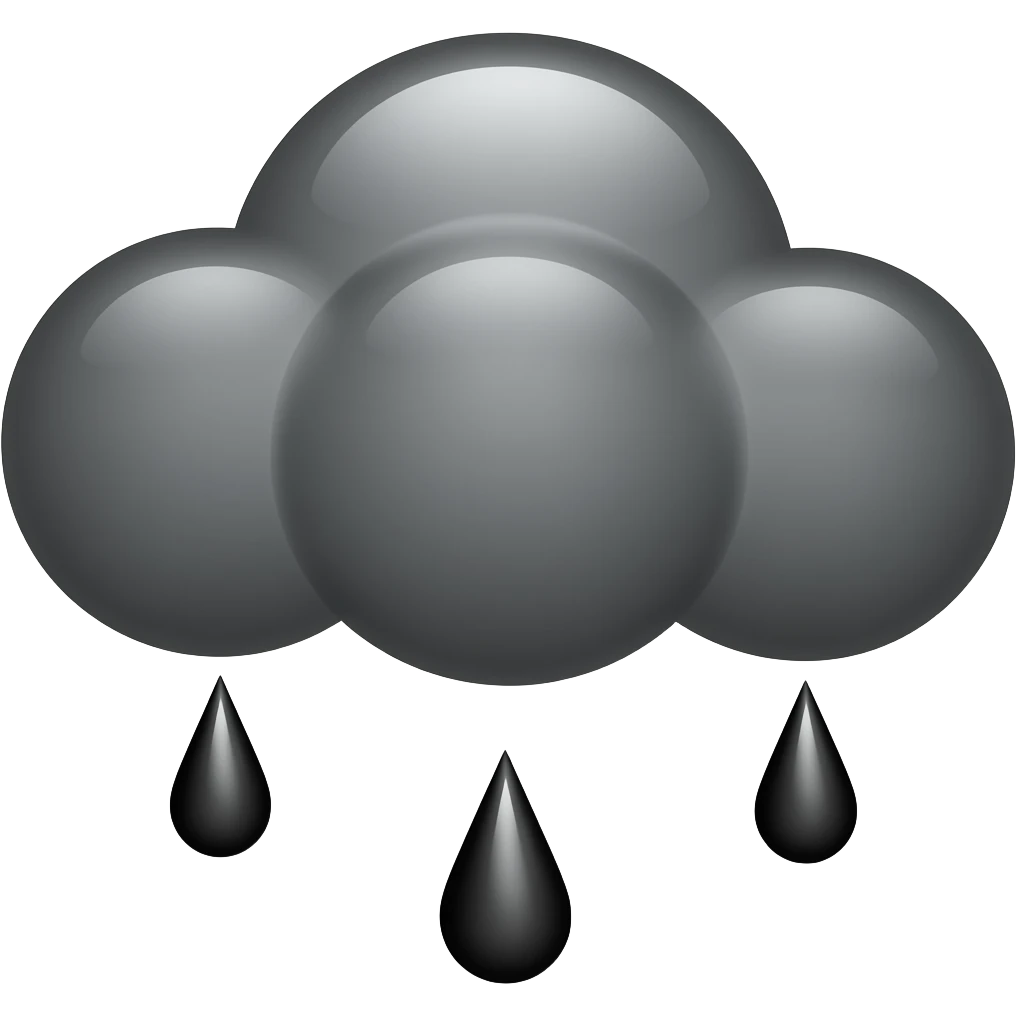 black cloud with black drops emoji