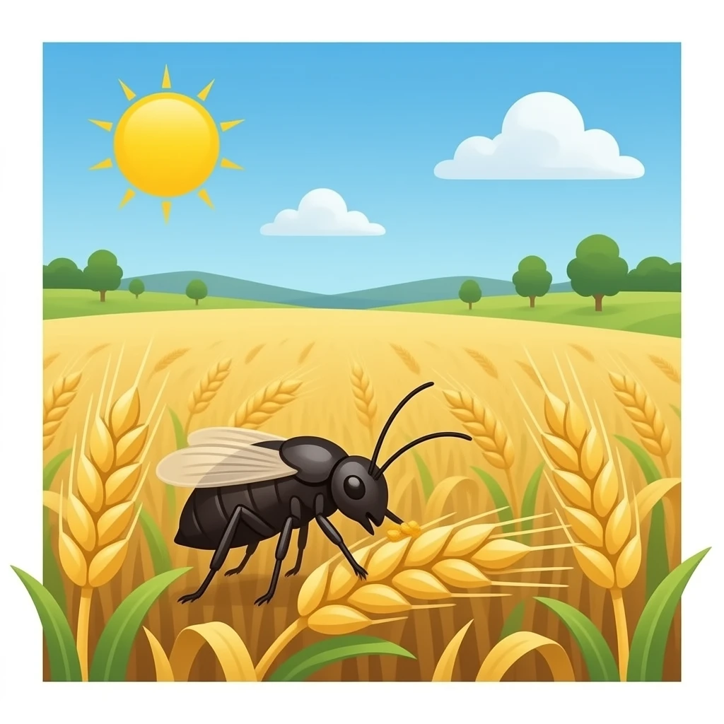 Lice eating crops in a field of wheat emoji